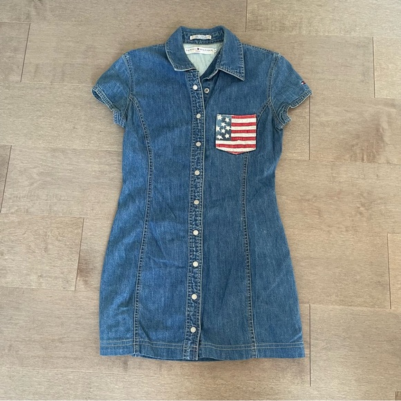 Vintage Tommy Hilfiger Denim Mini Dress - Picture 4 of 5